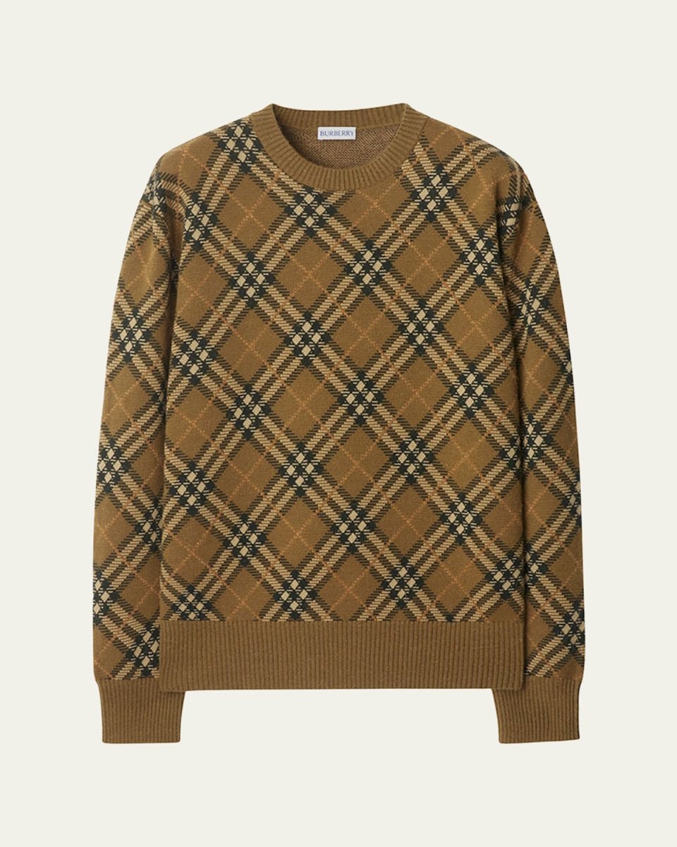 Wool Check Crewneck Sweat